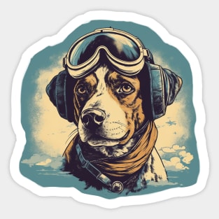 Aviator dog Sticker